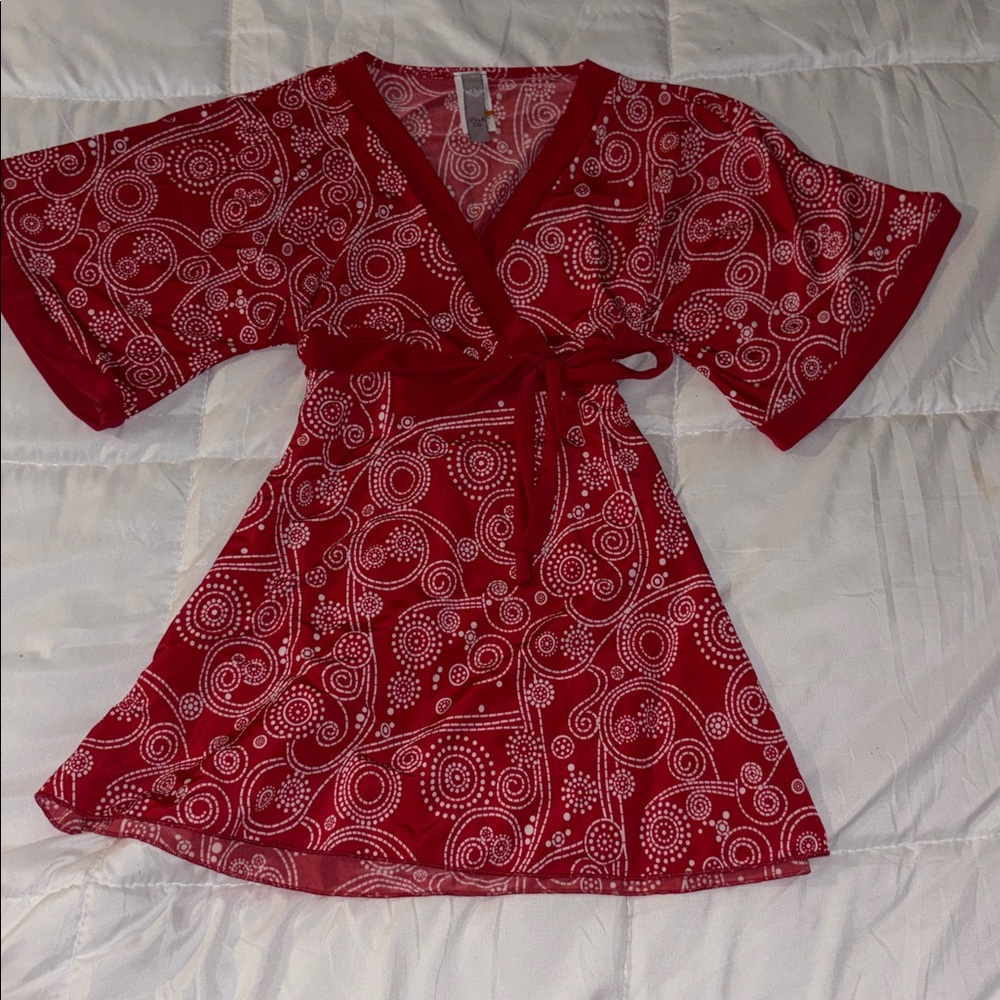 Y2K Red shirt with bow on the side